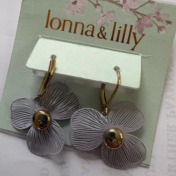 lonna & lilly Jewelry - lonna & lilly Gold-Accent Lavender Floral Drop Earrings
